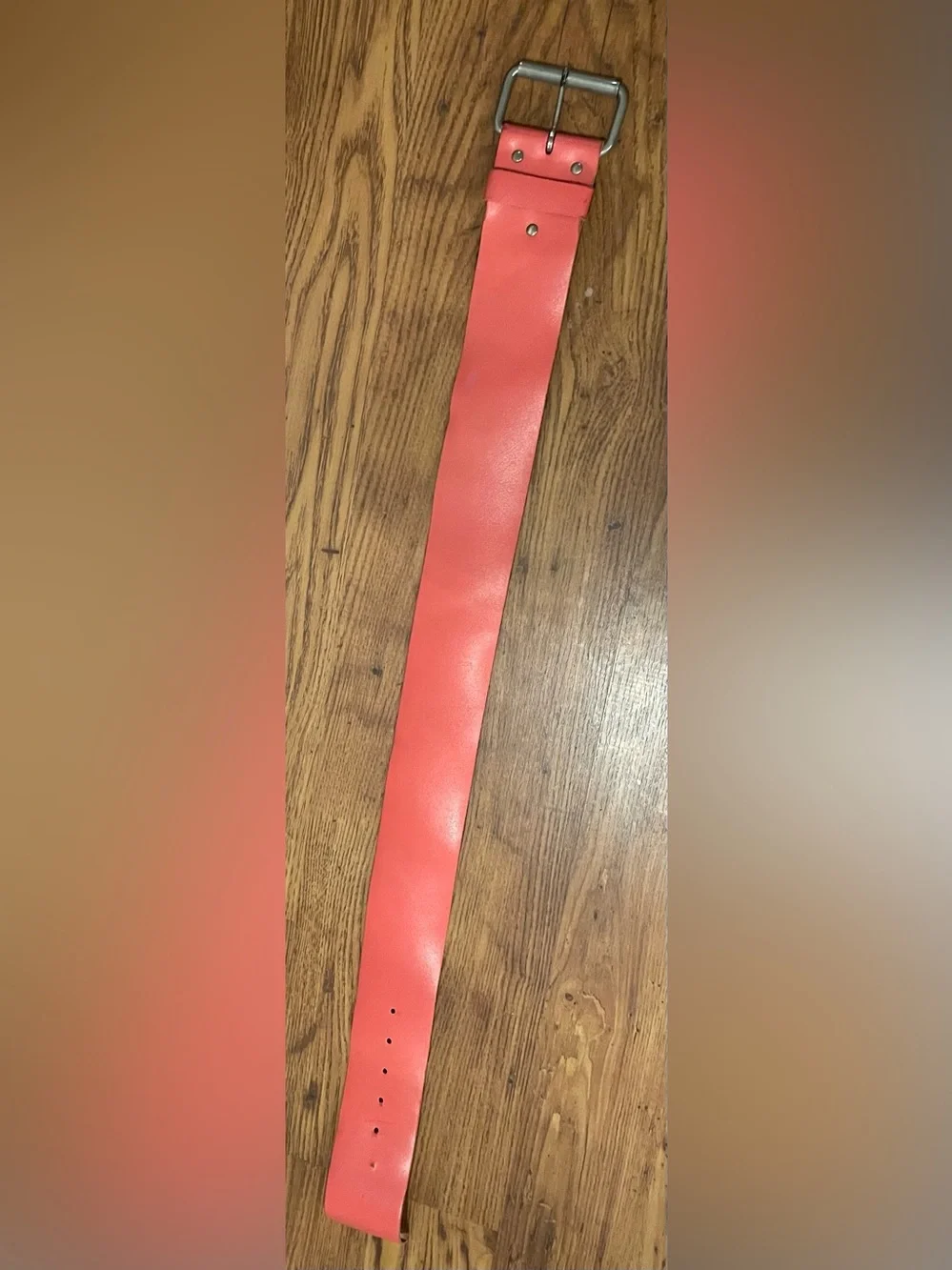 Vintage 70s Hot Pink Wide Leather Belt - Classic Style